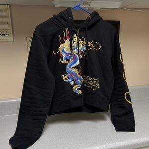 Ed Hardy Black Hoodie with Dragon Design